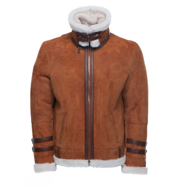 Hagan Aviator bomber suede shearling jacket