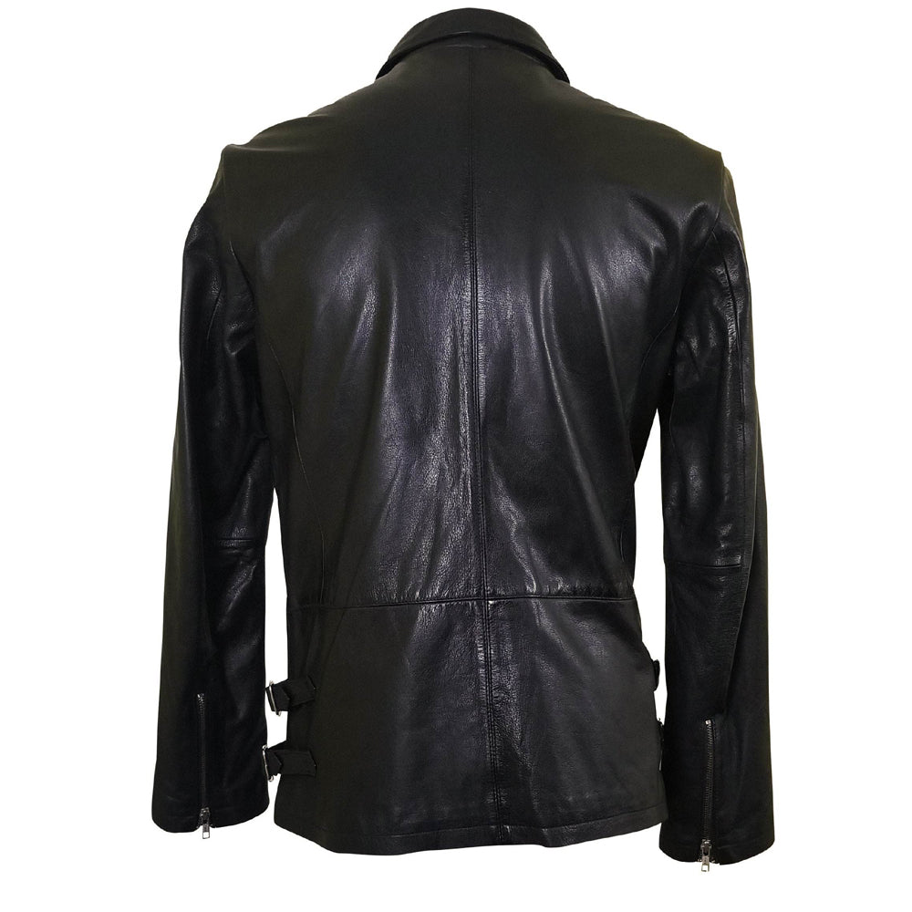 Jonas Leather jacket in the manner of a car coat worn