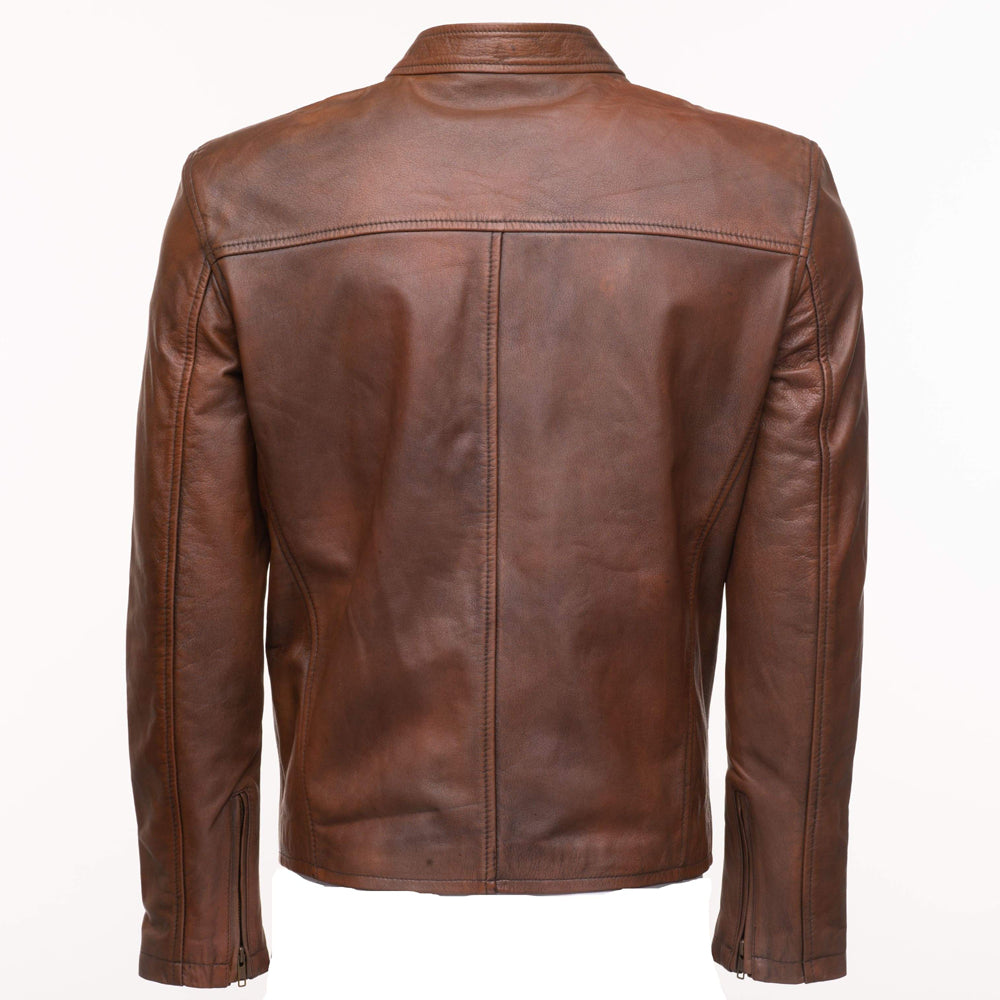 Trendy Nick Hawley Cafe Racer Leather Jacket