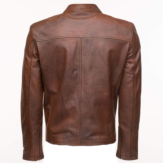 Trendy Nick Hawley Cafe Racer Leather Jacket
