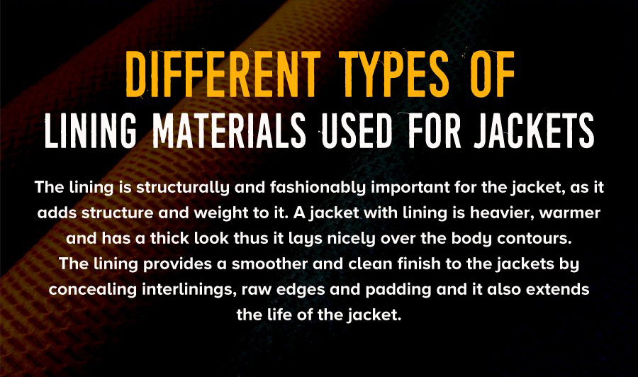 Different Types of Lining Materials Used For Jackets - Infographics