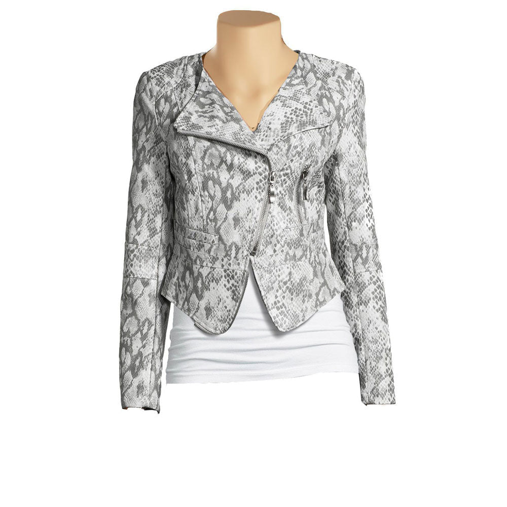Women's Grey Leather Jackets