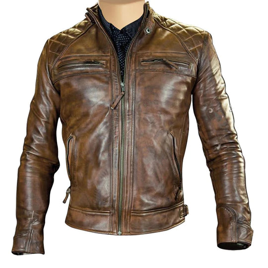 distressed cafe racer jacket 