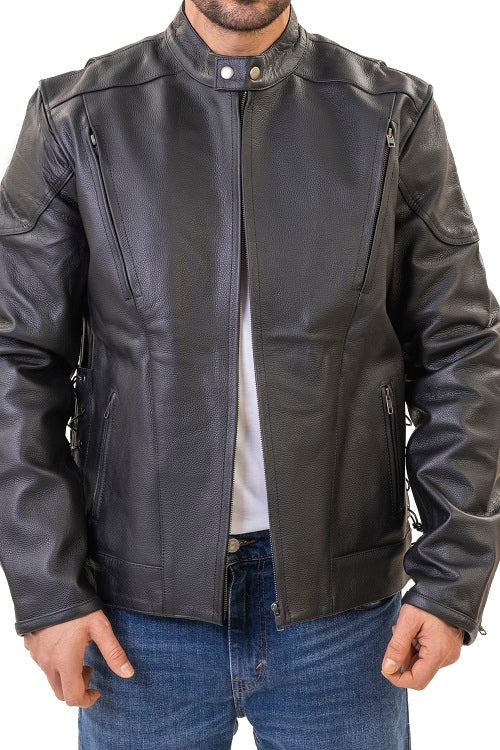 Carson Black cafe racer style Moto jacket