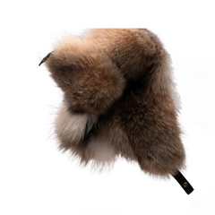 Fox fur and leather Aviator hat