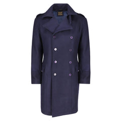 Lorenzo navy blue wool overcoat