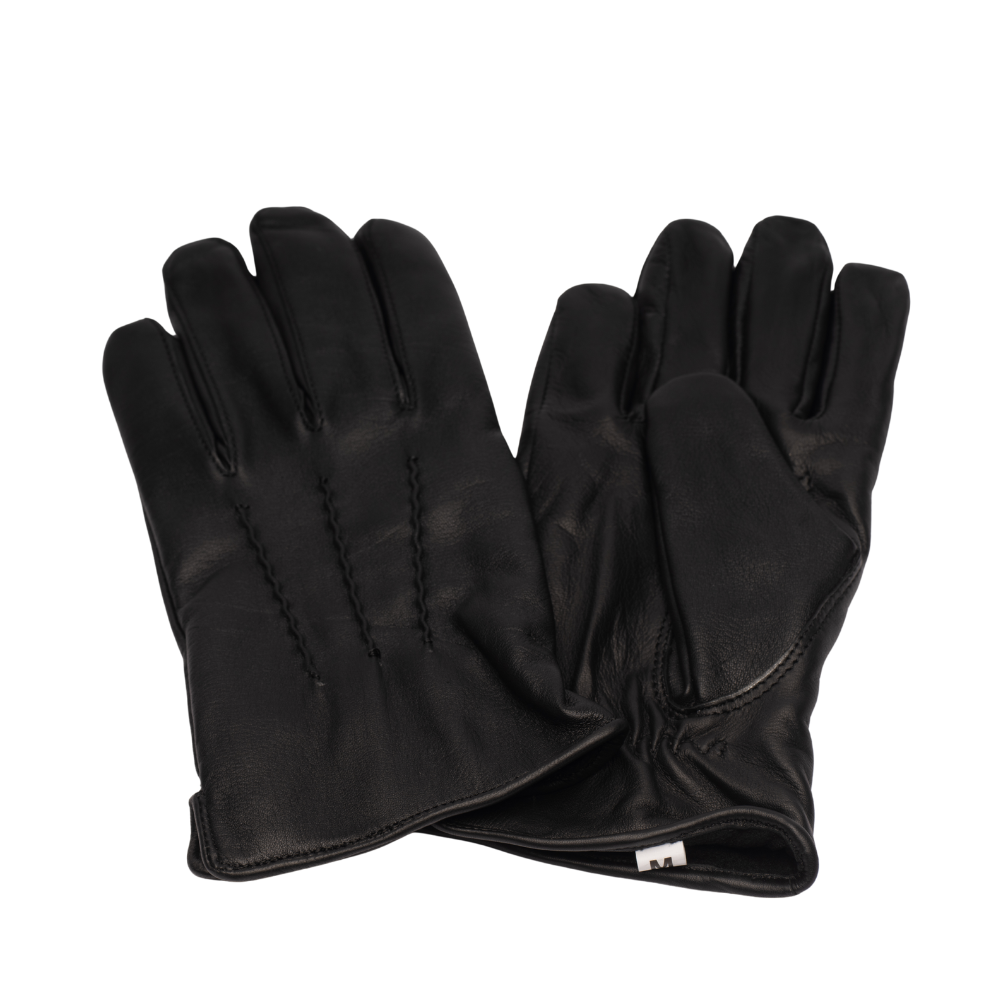 Men's premium black leather gloves