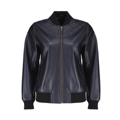 Navea Women's Black Bomber Leather Jacket