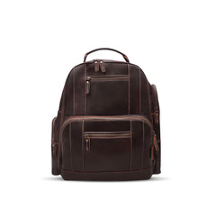 Dark Brown Leather Travel Backpack