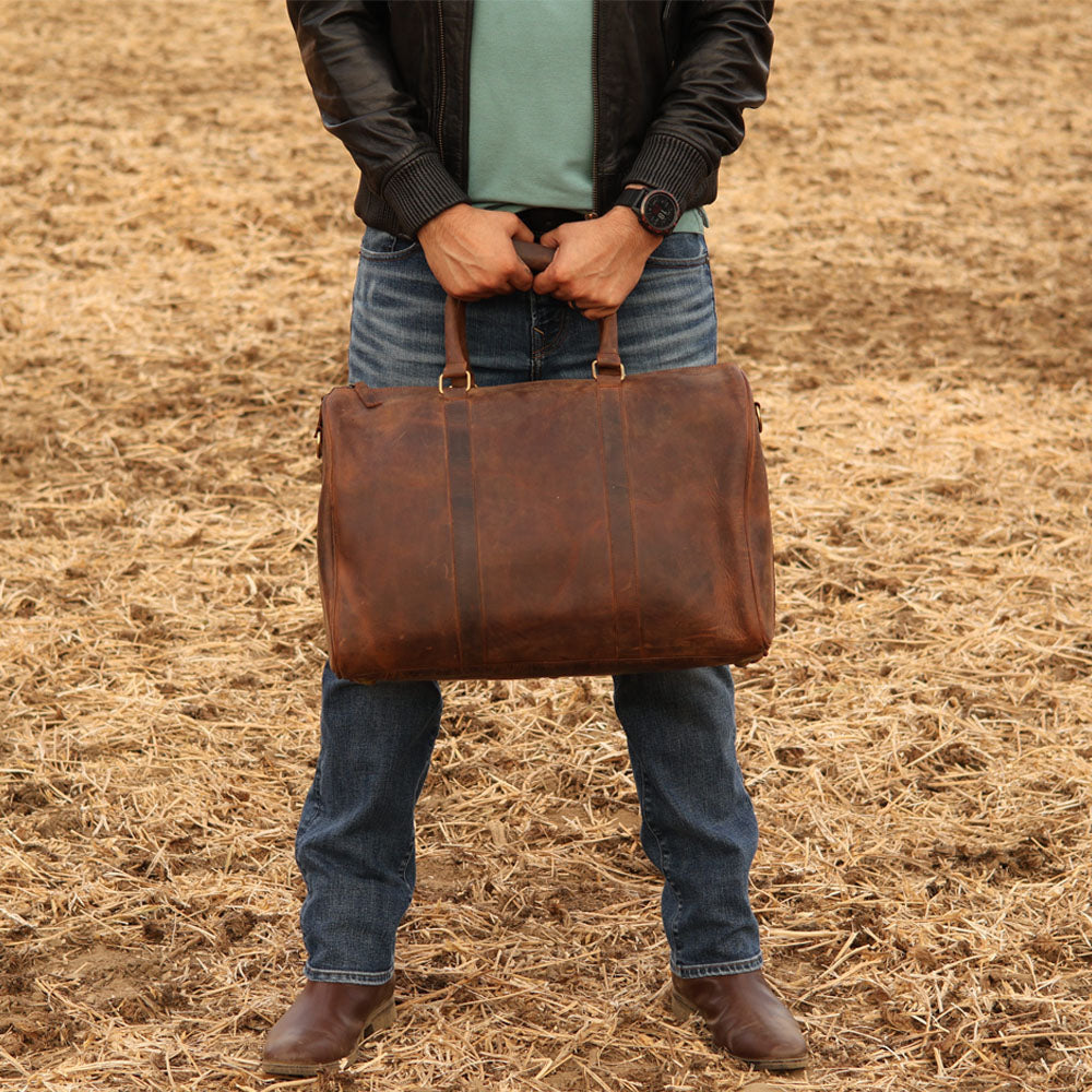 Vintage Leather Business Travel Duffel Bag