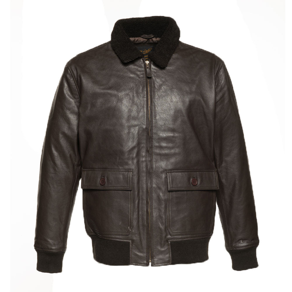 Havana brown G1 Bomber leather jacket