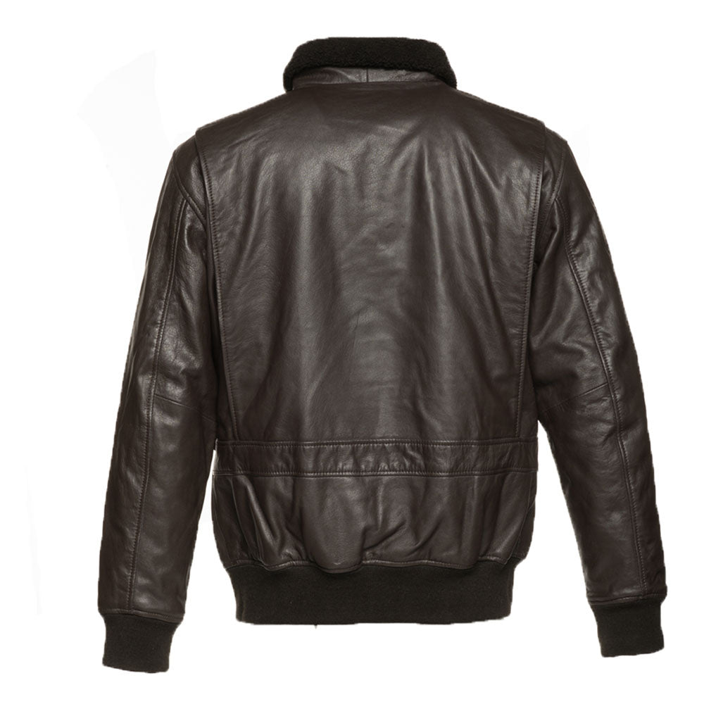 Havana brown G1 Bomber leather jacket