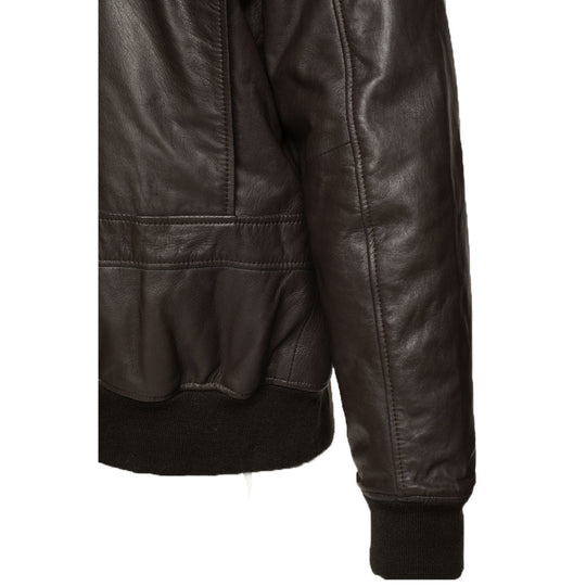 Havana brown G1 Bomber leather jacket