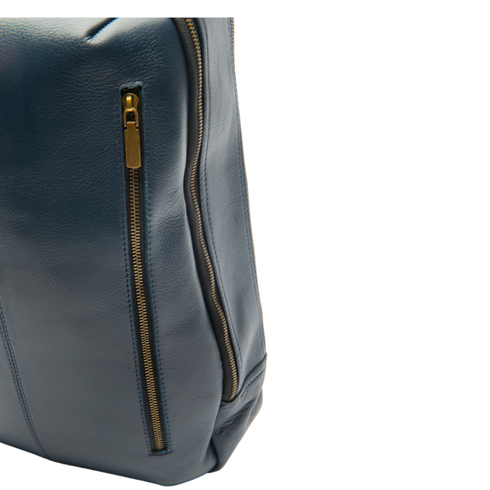 Urban Navy Leather Backpack