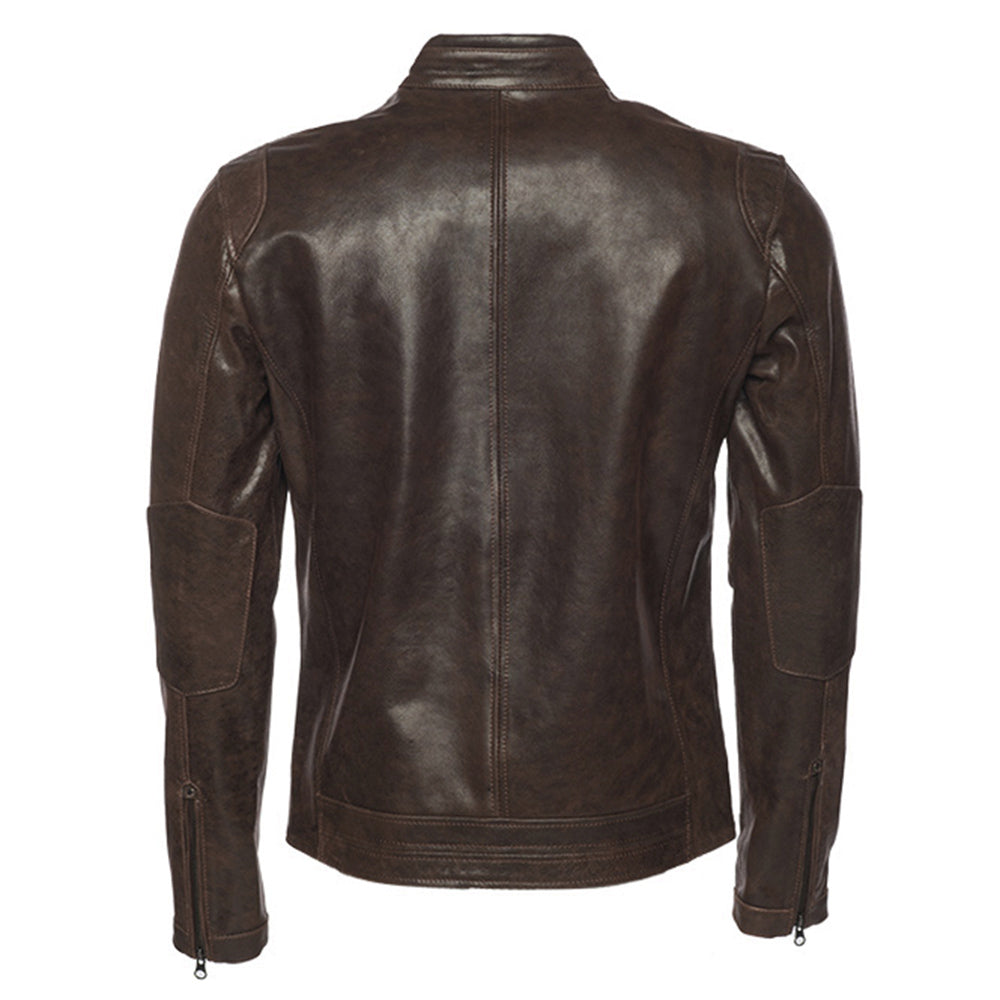 Arthur vintage brown café racer leather jacket