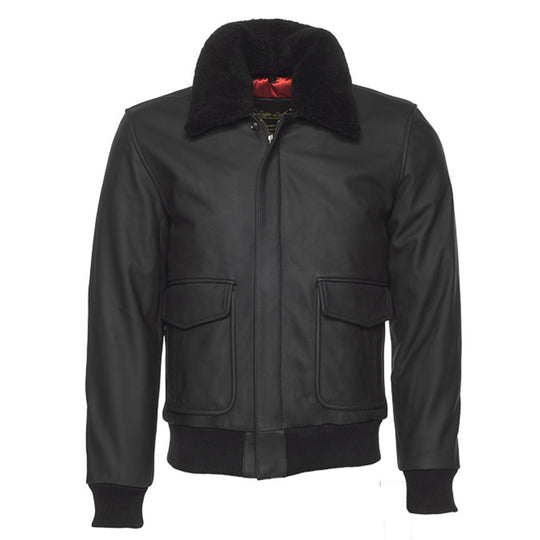 Matte Black A2 Bomber Leather jacket