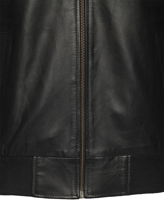 Jayden Black Leather Jacket Hoodie