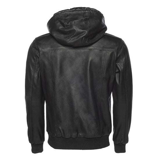 Jayden Black Leather Jacket Hoodie