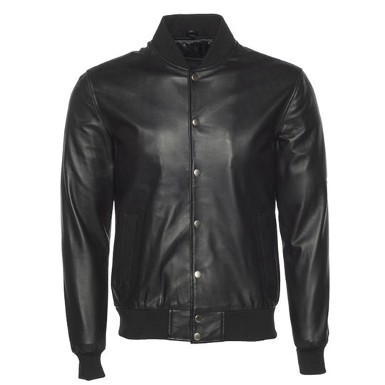 Victor Black Varsity Leather Jacket