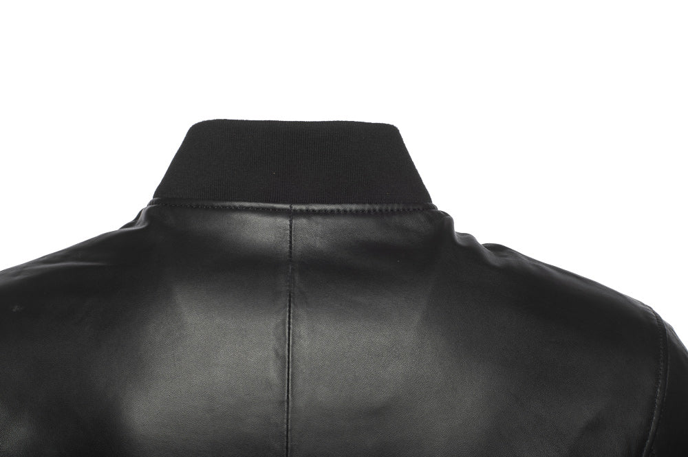 Victor Black Varsity Leather Jacket