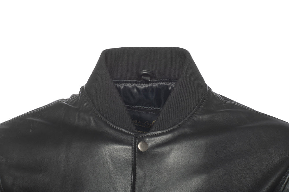 Victor Black Varsity Leather Jacket