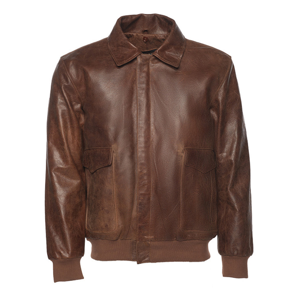 Laurent Vintage Brown A2 bomber Jacket