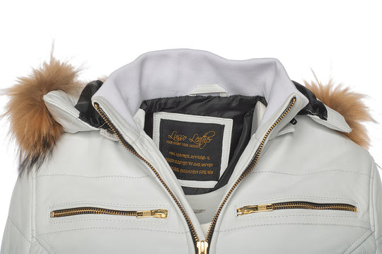 Snowy White golden puffer winter Jacket