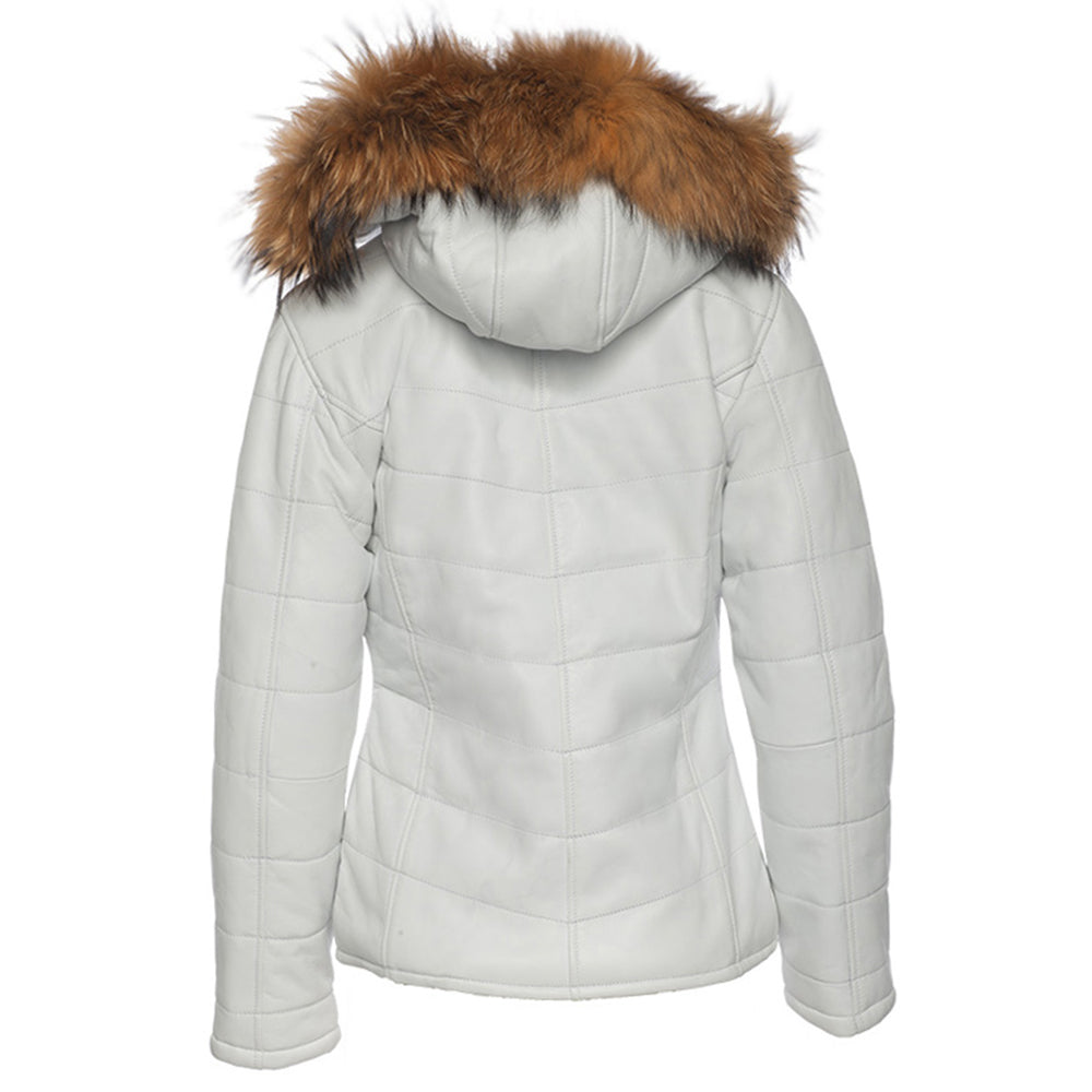 Snowy White golden puffer winter Jacket