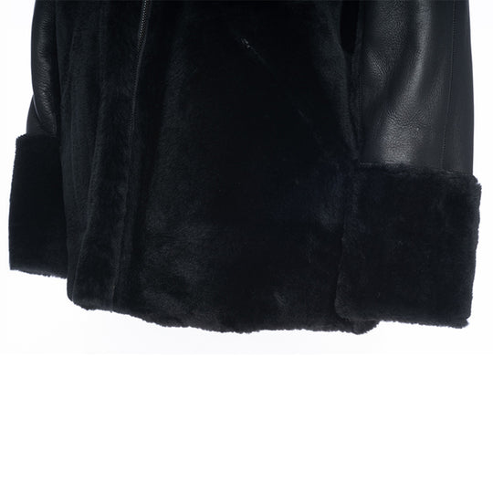 Elena black Reversible shearling jacket