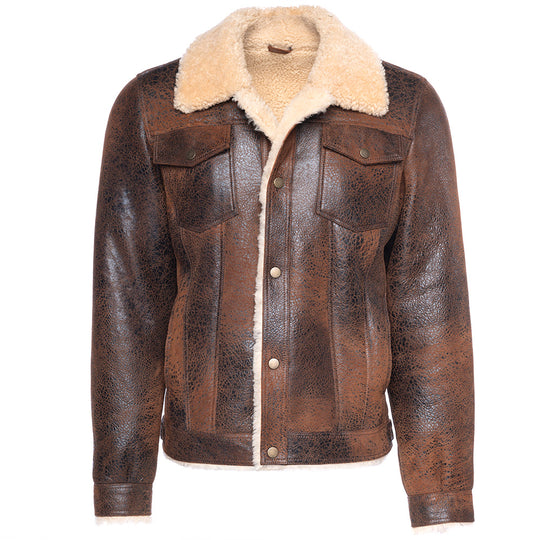 Kevin's Vintage trucker style shearling jacket