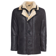 Alex's brown shearling driving coat