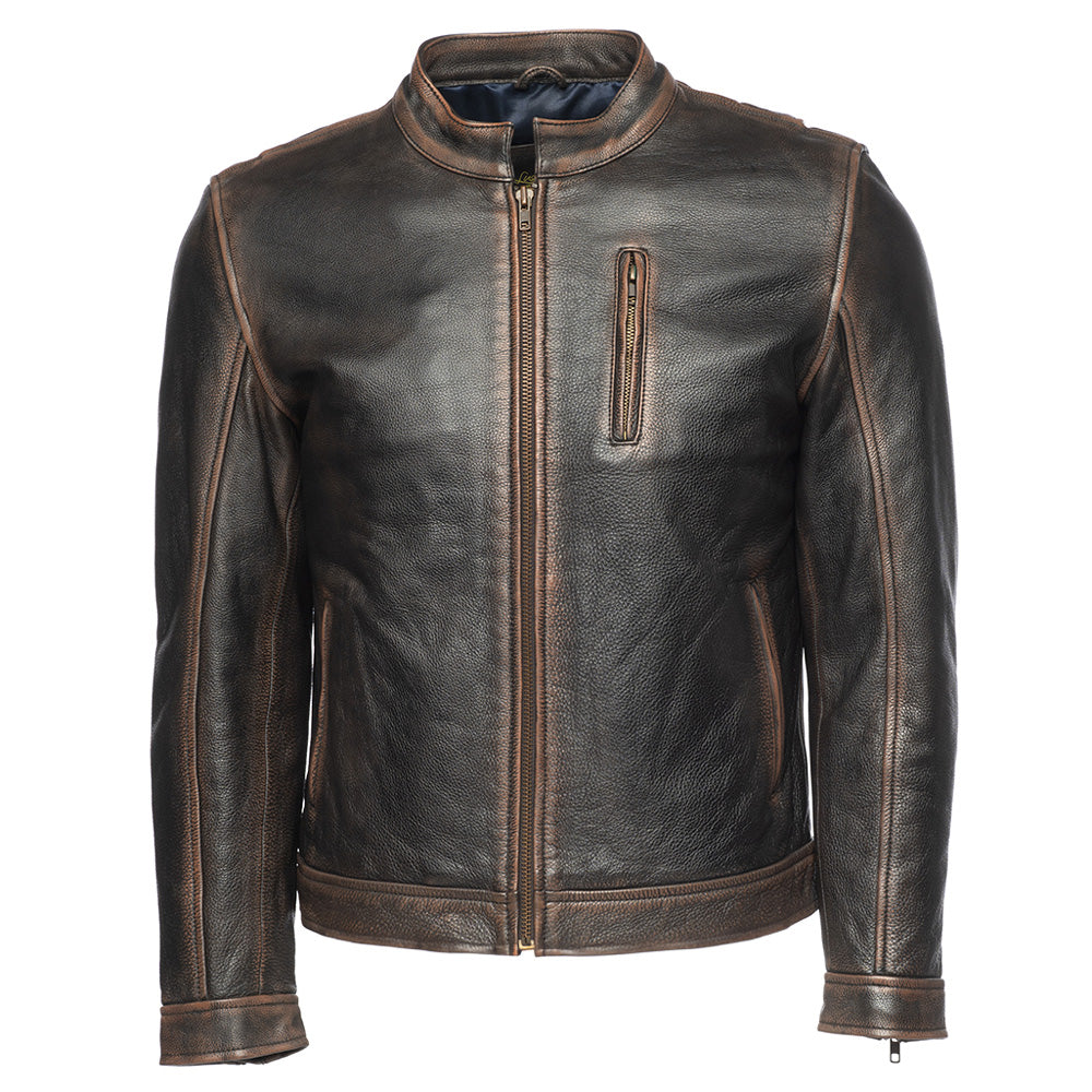 Finnegan Distressed leather jacket – Lusso Leather