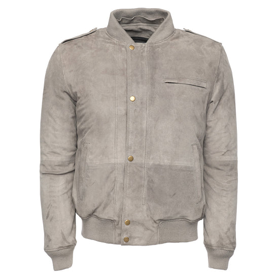 Holden Ash Grey Suede Bomber Jacket