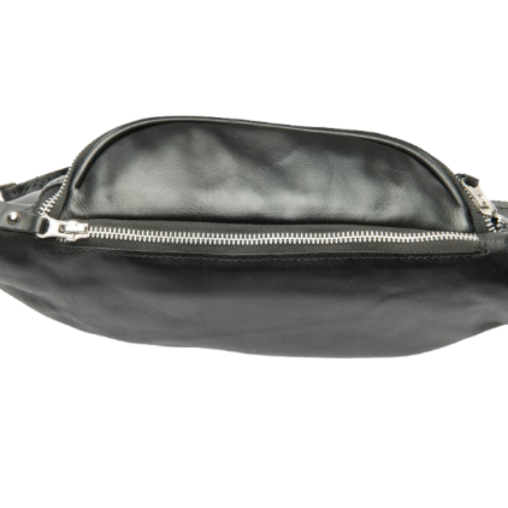 Sleek black crossbody sling bag