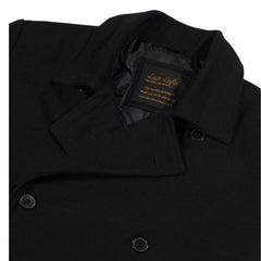 Elias black wool overcoat