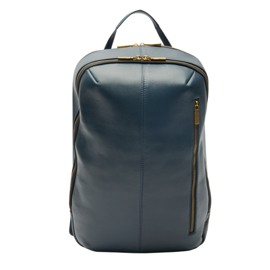 Urban Navy Leather Backpack