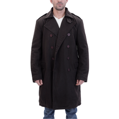 Adrian Brown wool trench coat