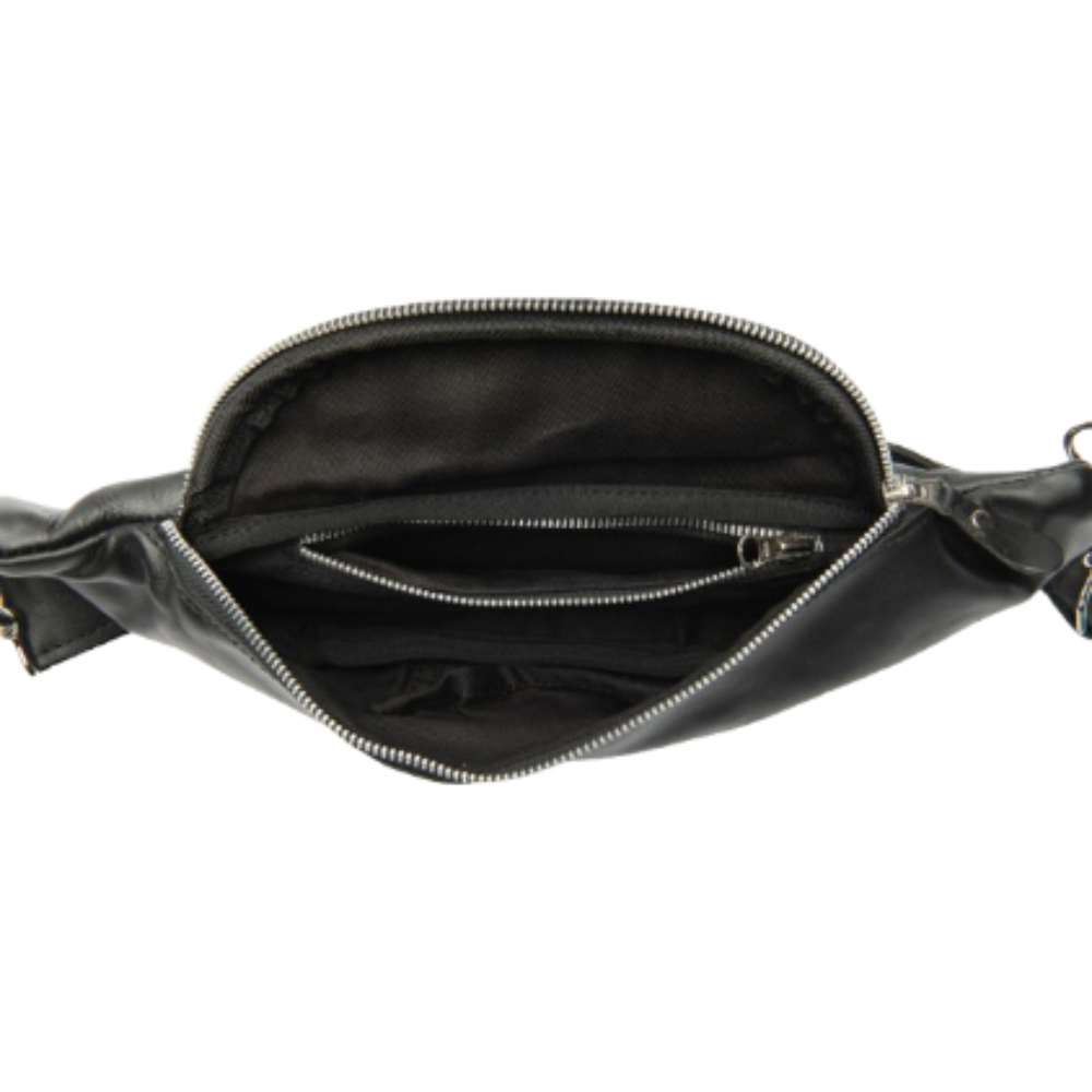 Sleek black crossbody sling bag