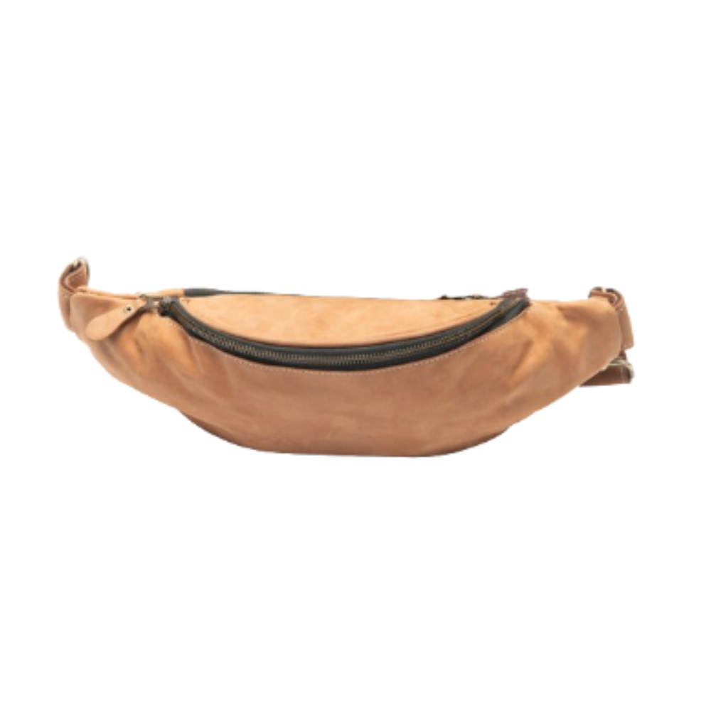 Rustic tan cross body sling bag