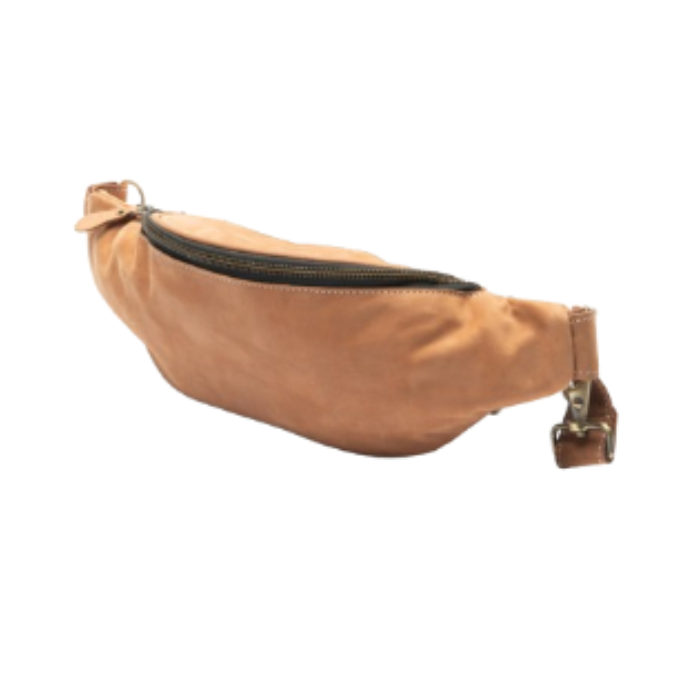 Rustic tan cross body sling bag