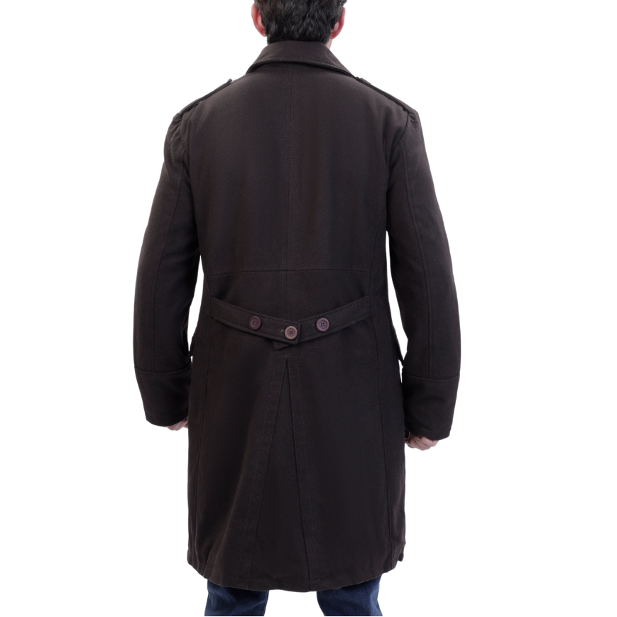 Adrian Brown wool trench coat