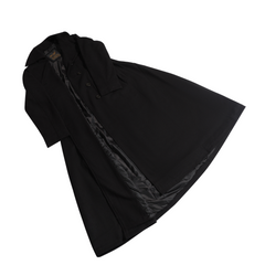 Kaia Black Long wool Trench coat
