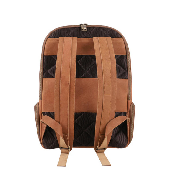 Tan Brown Leather Backpack