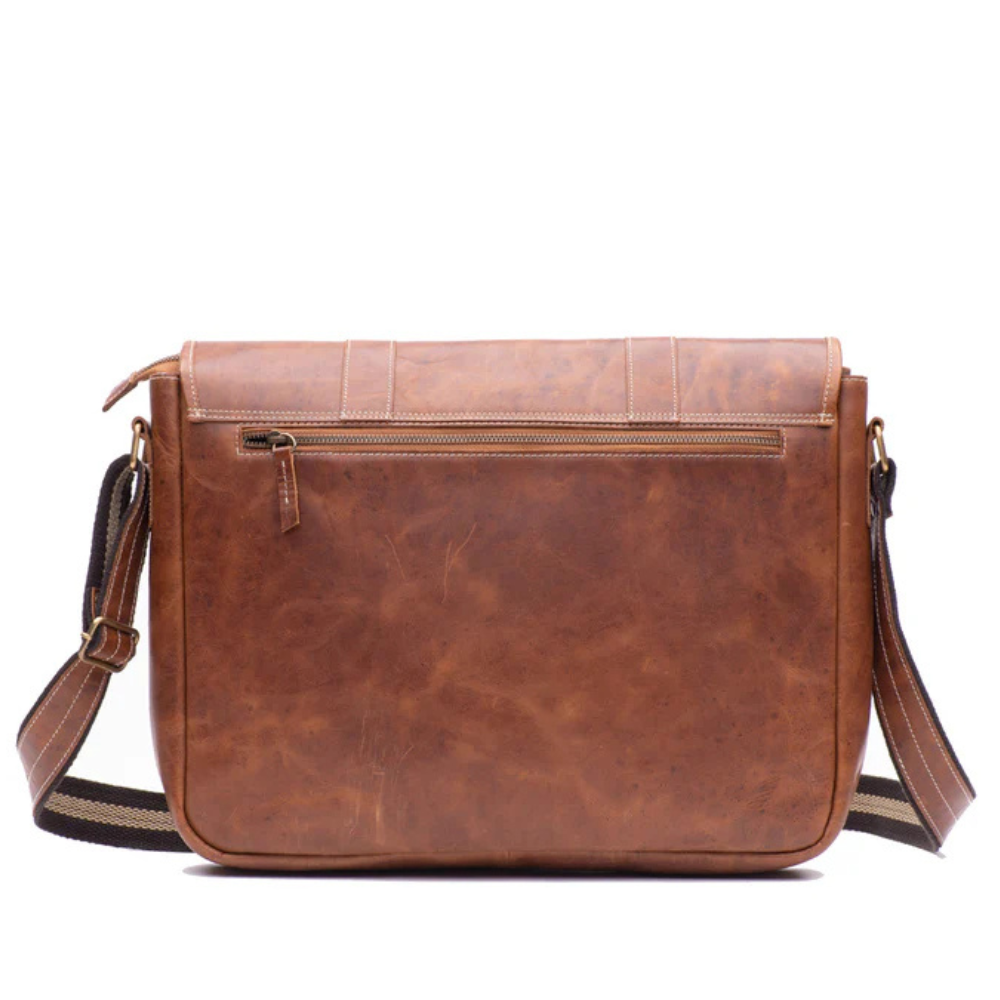 Men's Vintage Tan oiled leather Satchel Bag