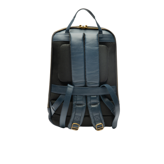 Urban Navy Leather Backpack