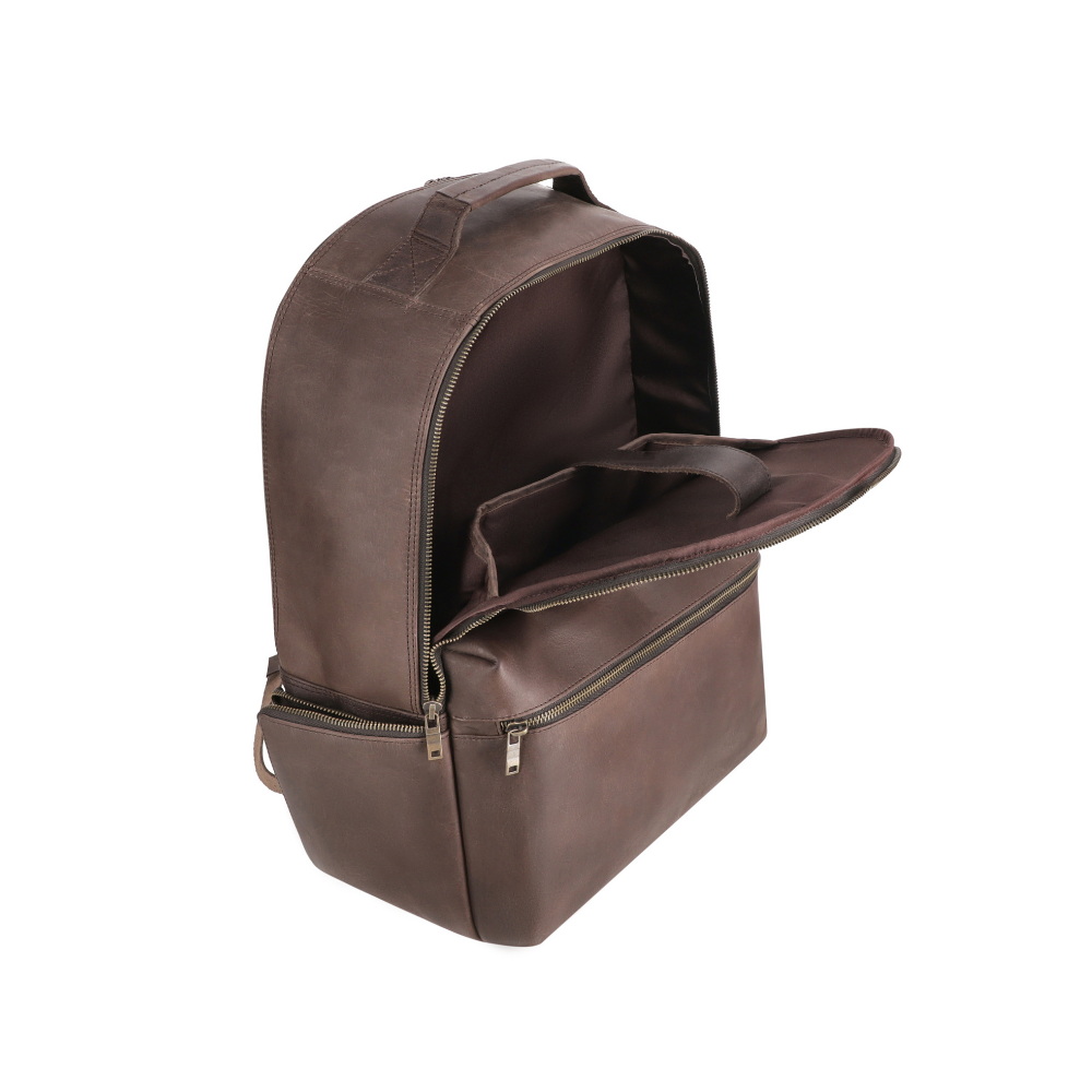 Rustic Brown Leather Backpack