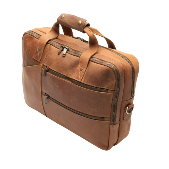 Tan Leather Briefcase laptop Bag