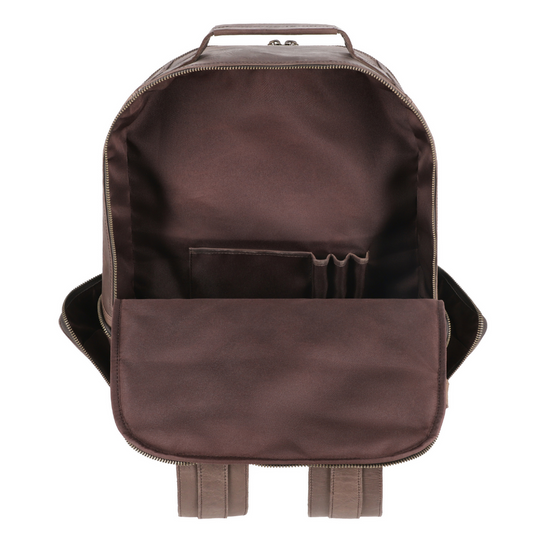 Rustic Brown Leather Backpack