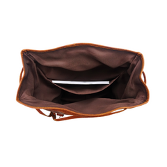 Cognac Brown Leather Backpack