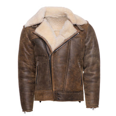 Carter's Distressed Biker bomber Shearling Jacket